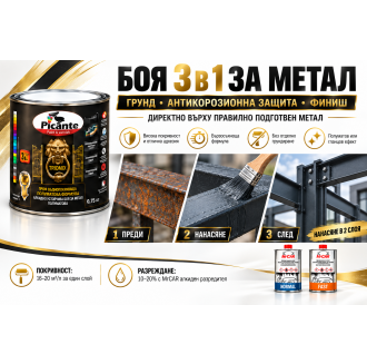 Антикорозионна 3в1 боя за метал - Полуматова - Triomix enamel